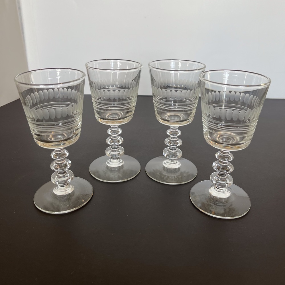 MCM Etched Glasses  Set of 4